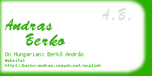 andras berko business card